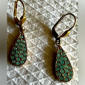 Crystal and Gold Toned Pierced Earrings